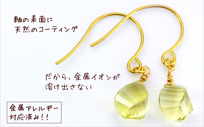 金属アレルギー対応の純チタン製フックピアス
