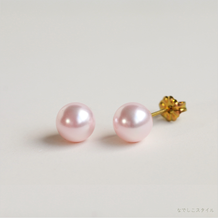 スワロフスキー／桜色グラスパール8mm（スタッド）