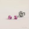 チタンピアス「CZピンクサファイア/ゴールドカラー」3mm