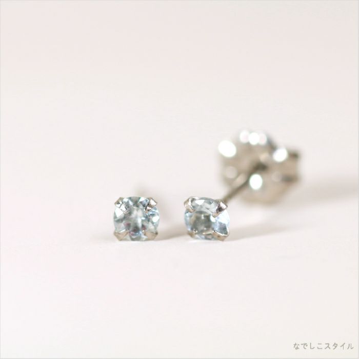 アクアマリン/チタンピアス（スタッドピアス）