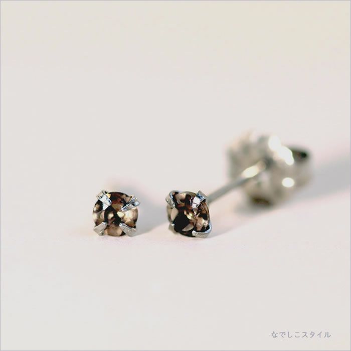 tota  cuicui カボションピアス スモーキークォーツ cui-cui / キュイキュイ / ジュエリー＆アクセサリー / カラー