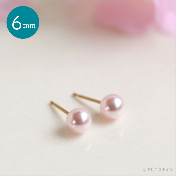 スワロフスキー／桜パール6mmスタッドピアス
