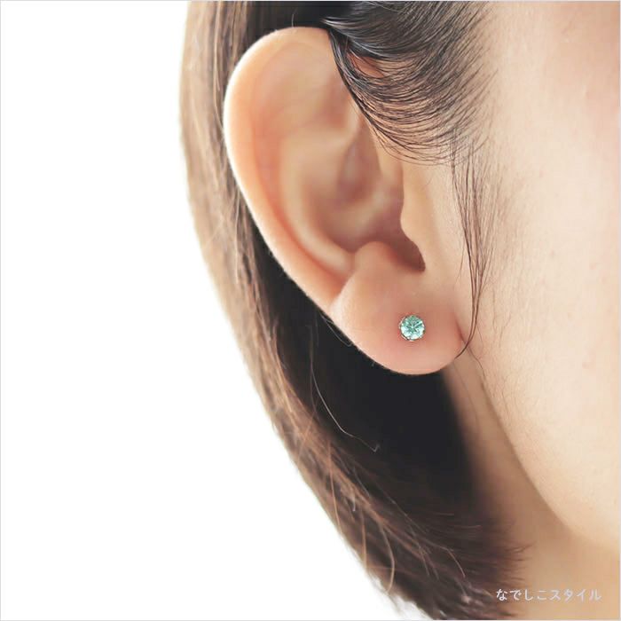 スワロフスキー/一粒ジルコニア「サファイアグリーン」4mm