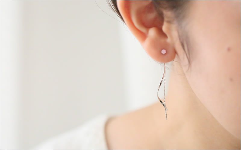 セット販売】三日月ピアス/【つけ替え】バックキャッチ ウェーブ