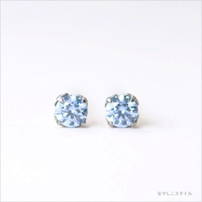 スワロフスキージルコニアのサファイアブルー３ｍｍの正面から見た画像