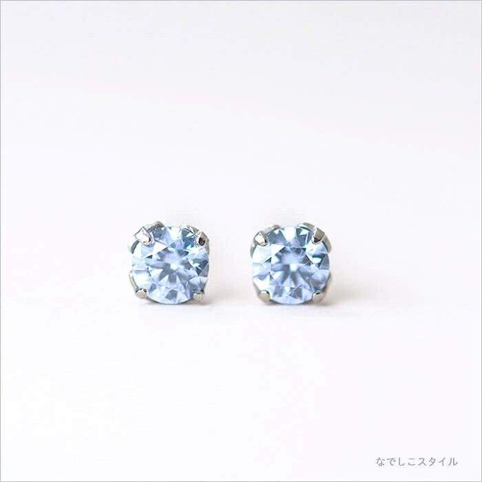 スワロフスキージルコニアのサファイアブルー３ｍｍの正面から見た画像